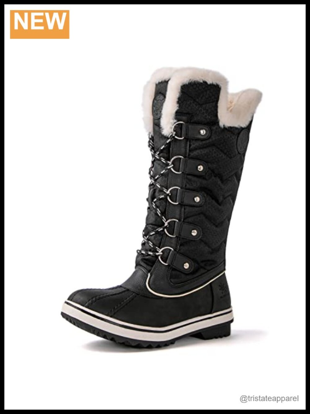 Women's Mid-Calf Snow Boots with Faux Fur Lining, Waterproof Insulated Winter
